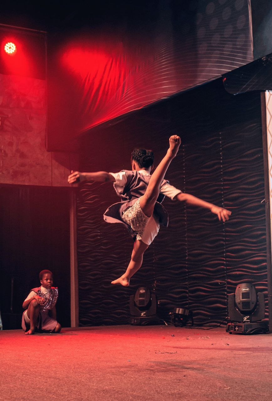 Young dancer practicing a handstand